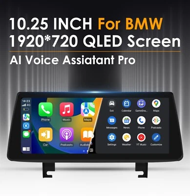 10.25" Android 13 Car Stereo Apple CarPlay GPS Nav For BMW 3 Series F30 F31 NBT - Image 1 of 4