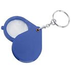 (Blue)Pocket Magnifier Practical 10X Magnifier Keychain Versatile Acrylic Lens