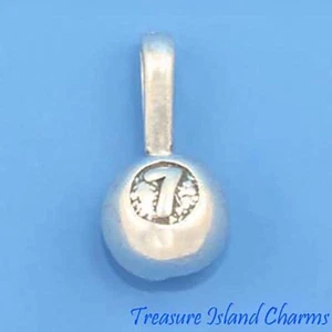 Lucky Number 7 Powerball Lottery Ball 3D 925 Solid Sterling Silver Pendant - Picture 1 of 1