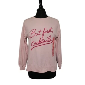 Neu mit Etikett Wildfox But First Cocktails Langarm-Sweatshirt Gr. XS - Bild 1 von 5