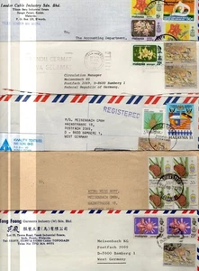 MALESIA 1985-1990 LOTTO DI 5 COPERTINE CON FRANCOBOLLI - Foto 1 di 4