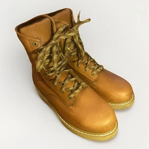 Georgia Stiefel 8" Braun Leder Keilabsatz Lederstiefel Barracuda Gold Größe EU 44 10,5 - Bild 1 von 6