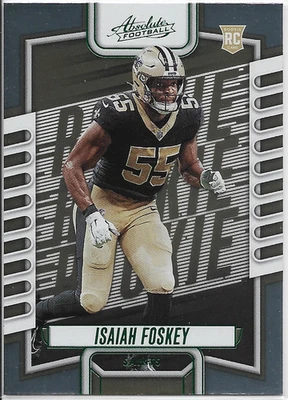 2023 Panini Absolute Isaiah Foskey Green RC #166 New Orleans Saints - Image 1 of 2