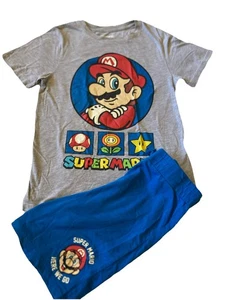 Super Mario Nintendo 2023 “Here We Go” T-shirt And Shorts Pajama Set Kids Size L - Picture 1 of 16