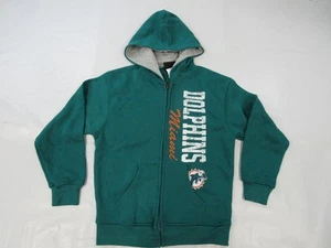 New Miami Dolphins Youth Sizes S-L Teal Full Zip Jacket Hoodie - Picture 1 of 3