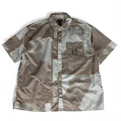 Camisa Forever 21 Para Hombres Estampado Abstracto de Lunares Manga Corta Abotonada Talla L Foto 1 de 4