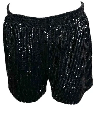 Pantalones Cortos Z Latón Boho Lentejuelas Fiesta Mujeres M Negro Botín Caliente Pantalones Glamour Brillante B41 Foto 1 de 2