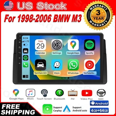 Fit For 1998-2006 BMW 3 M3 Apple Carplay Android 13 Car Stereo Radio GPS Navi Foto 1 de 4