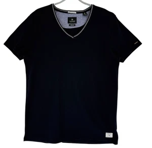 Camiseta negra manga corta escote en V elástica informal Scotch & Soda para hombre talla L - Imagen 1 de 8