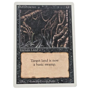MTG Evil Presence Revised 3ED 110 Uncommon Black Enchant Land Magic Gathering - Picture 1 of 2