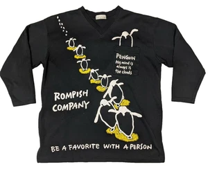Pas De Trois Penguin lovers shirt split sides at bottom women's ? Med to large - Picture 1 of 9