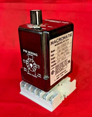 MACROMATIC SS-51922-14 OFF-DELAY TIMING RELAY W/POTTER BRUMFIELD SOCKET BASE - Image 1 of 4