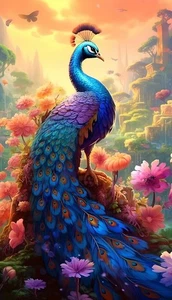 Animals Peacock Flower Landscape Canvas Prints Painting Wall Art Home Decor - Picture 1 of 8