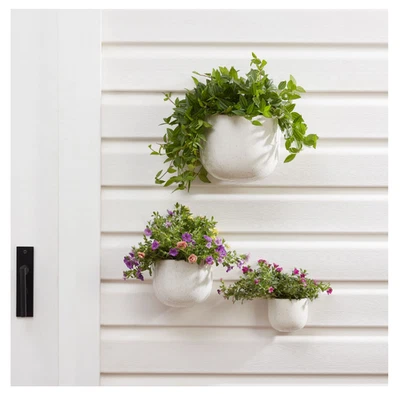 Better Homes & Gardens 4/6/8inch Wall Planters, White, 3-Pack - Image 1 of 4