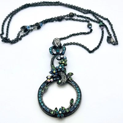 Collar Lupa Dulce Romance De Colección Pasteles Estrás Cristal Floral Foto 1 de 4