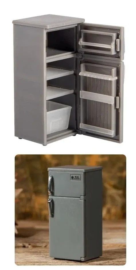 ONE GREY REFRIGERATOR+10 Colas. Two doors 2''high GARAGE DIORAMA (O) Scale NEW - Image 1 of 4