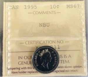 Canada - 10 Cents - 1995 - NBU - ICCS Certified - MS-67 - Bild 1 von 3