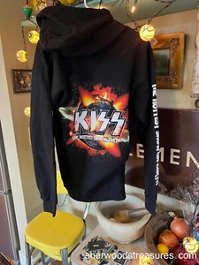 UNUSED VINTAGE SMALL KISS HOTTEST SHOW ON EARTH TOUR HOODIE HANES COTTON EXC - Picture 1 of 10