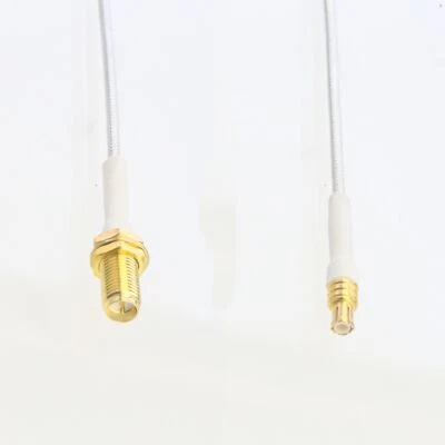 MCX male to RP-SMA Female bulkhead RG405 .086" Flexible Semi-Rigid Jumper 4~40" - Image 1 of 4