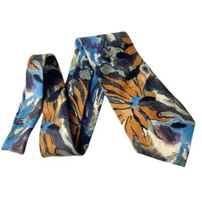 Windsor Necktie 100% Silk Tall Floral Watercolor Design Neck Tie Men's Accessory - Image 1 of 4