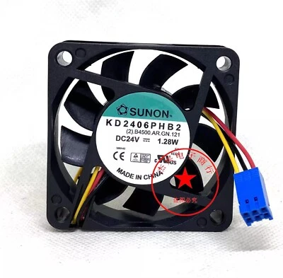 SUNON KD2406PHB2 DC24V 1.28W 60*60*15MM 3-Pin Inverter Cooling Fan - Image 1 of 3