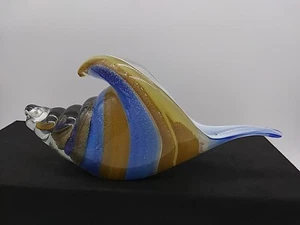 Art Glass Murano Style Conch Shell Seashell 9.5"L  2lb 6oz Decor Paperweight - Picture 1 of 24