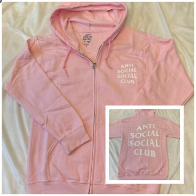 Anti Social Social Club Know You Better Zip Up Hoodie Pink Size Small ASSC - Image 1 of 4