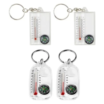 Survival Thermometers Compasses Keychain Guiding Compasses Thermometers Keyring - Image 1 of 4