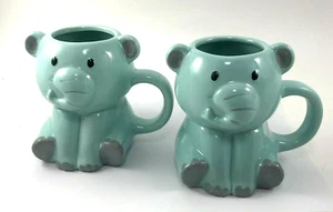 Tazas de elefante azul claro (juego de 2) marcas Midwood 14 oz - Imagen 1 de 4