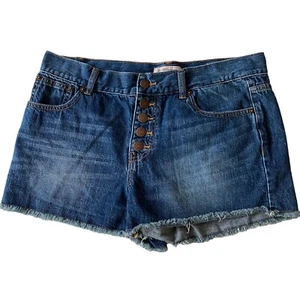 BCBGeneration Shorts Women 28 Blue Jeans Fly Buttons 5 Pockets solid Mid Rise - Picture 1 of 8