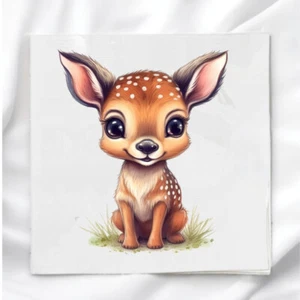 Baby Deer Fabric Panel for Quilting Crafting Sewing Quilt Block Square CBD74960 - Picture 1 of 2