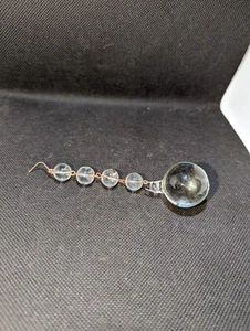 VINTAGE CLEAR GLASS CRYSTAL SMOOTH 1" BALL DROP HANGING PRISM CHANDELIER PART - Picture 1 of 6