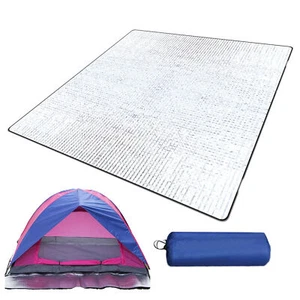 Tent Mat Foam Aluminum Foil Blanket Insulating Thermal Camp Waterproof Sleep Pad - Picture 1 of 11