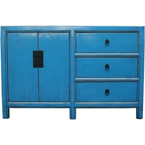Blue Lacquer Short Sideboard Buffet (36-003) - Picture 1 of 4