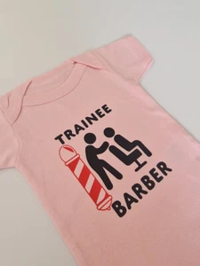 Funny Baby Grow-Trainee Barber-Barber Baby Grow-Baby Shower Gifts-TB01 - Picture 1 of 21