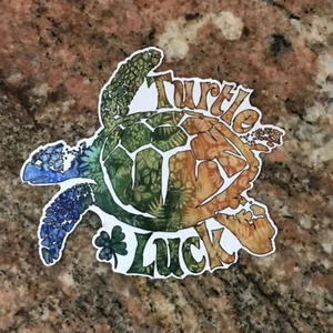 Hawaii Sea Turtle Sticker - Aloha Turtle Luck Islands Maui Kona Kauai Islands - Picture 1 of 2
