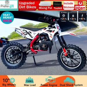 49CC 2-Stroke Dirt Bikes for Teens Kids Mini Off-Road Motorcycle 150kg Max Load - Picture 1 of 7
