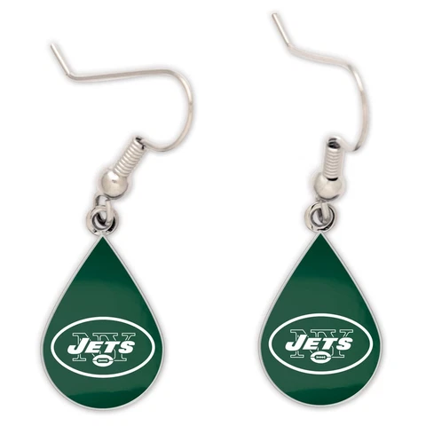 New York Jets Tear Drop Earrings Cover