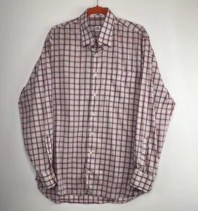 Peter Millar Men's Large Windowpane Plaid Button-front Cotton-blend Shirt EUC - Picture 1 of 8