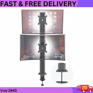 HEMUDU Dual Monitor Articulating Desk Mount Arm Stand - Vertical Stack Screen Su - Picture 1 of 9