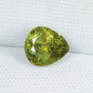 2.36 ct MASSIVE YELLOW GREEN NATURAL ANDRADITE  GARNET DEMONTOID PEAR See Vdo NO - Picture 1 of 2