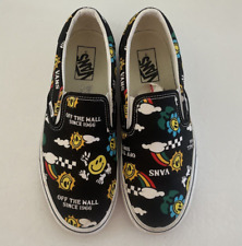 Vans Off The Wall Size M 8.5 /W 10  Classic Slip On Shoes all Over Smiling Print