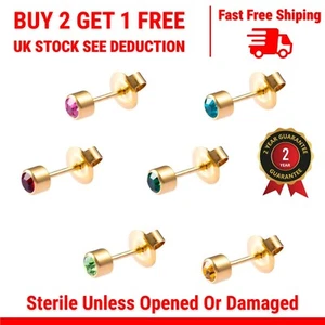 Ear Piercing Studs Earrings Certified Starex Sterile Children's Crystal Studs - Picture 1 of 13