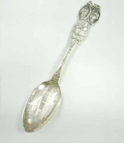 Souvenir Spoon The Capitol Mount Vernon Marth George Washington Sterling Silver Cover