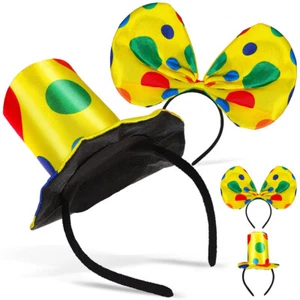 2 Set Cappello Pagliaccio Costume Copricapo Banchetto Halloween Accessori Bulk - Foto 1 di 11