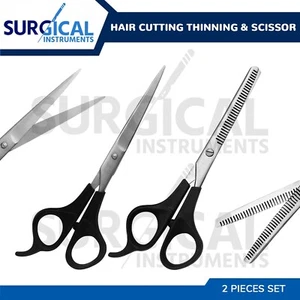 Hair Cutting Scissors Thinning Teeth Shears Set Professional Barber German Grad - Picture 1 of 12