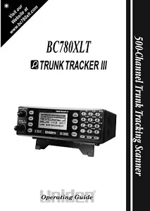 Uniden BC780XLT Instructions Operating Manual User Guide COIL BOUND - Zdjęcie 1 z 2