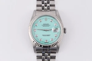 Rolex Datejust 16234 White Gold Bezel Custom Tiffany Dial 36mm - Picture 1 of 16