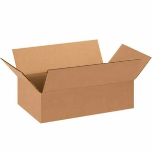 Flat Corrugated Cardboard Boxes Shipping Packing Moving 14"x8"x4" 25 Total - Picture 1 of 1