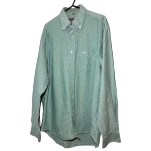 Lee Cooper Men's Size L Green Long Sleeve Button Up Shirt 100% Cotton - Picture 1 of 6